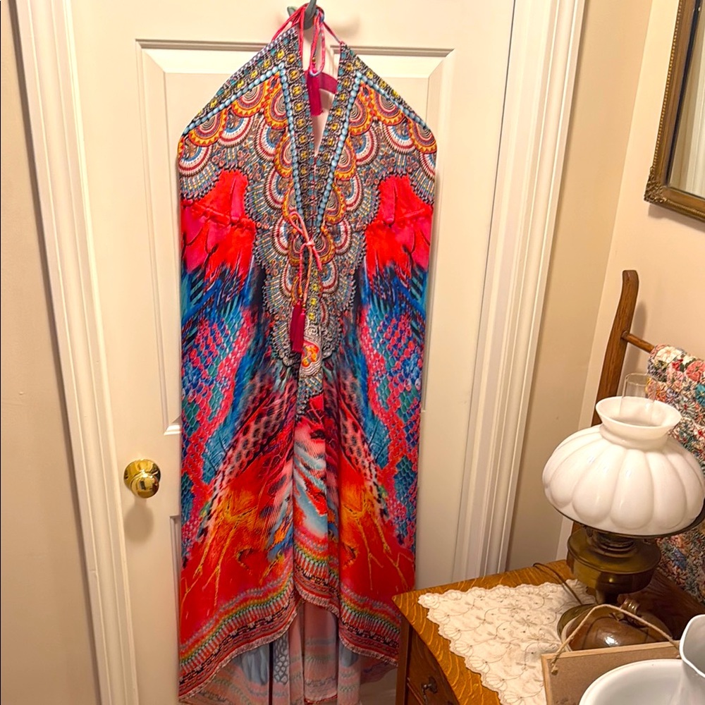 Vibrant Multicolor Halter Dress